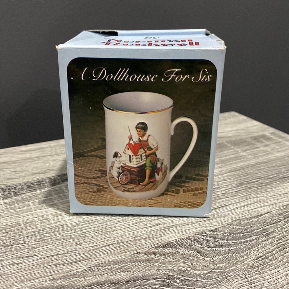 Norman Rockwell | A Dollhouse for Sis - Vintage Porcelain Mug